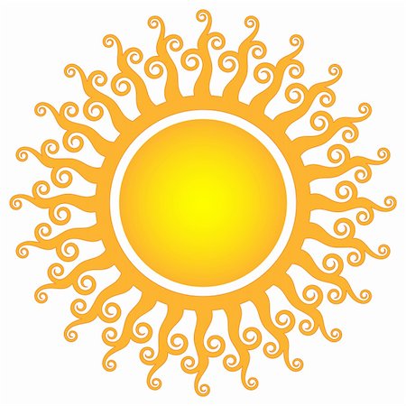sun abstract drawing - ornamental sun symbol on white Stock Photo - Budget Royalty-Free & Subscription, Code: 400-04296833