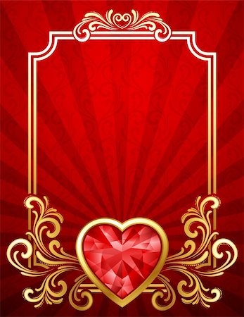 simsearch:400-06692056,k - Vector illustration - Valentine's day background with gems Foto de stock - Super Valor sin royalties y Suscripción, Código: 400-04297059