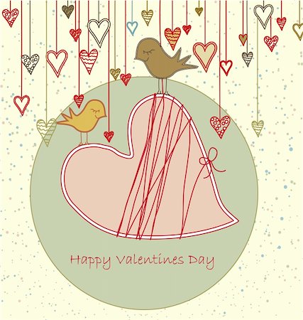 Valentine Greeting with Cute Birds Stock Photo - Budget Royalty-Free & Subscription, Code: 400-04297195