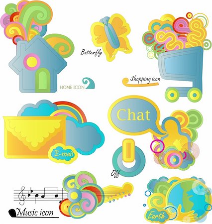 Shiny vector set with  8 different icons Stock Photo - Budget Royalty-Free & Subscription, Code: 400-04297214