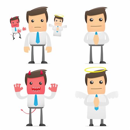 set of funny cartoon office worker in various poses for use in presentations, etc. Foto de stock - Super Valor sin royalties y Suscripción, Código: 400-04297314