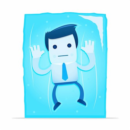 simsearch:400-04301677,k - illustration of cartoon office worker in a frozen block of ice Stock Photo - Budget Royalty-Free & Subscription, Code: 400-04297316