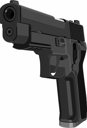 Illustration of pistol in vector. Stock Photo - Budget Royalty-Free & Subscription, Code: 400-04297478