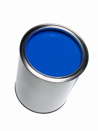 Blue Paint can isolated on white background Stock Photo - Budget Royalty-Free & Subscription, Code: 400-04297577