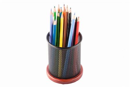 simsearch:859-03039063,k - Pencils in a pencil holder. Stockbilder - Microstock & Abonnement, Bildnummer: 400-04297570