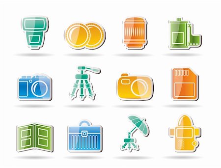 simsearch:400-04346908,k - Photography equipment icons - vector icon set Stock Photo - Budget Royalty-Free & Subscription, Code: 400-04297580