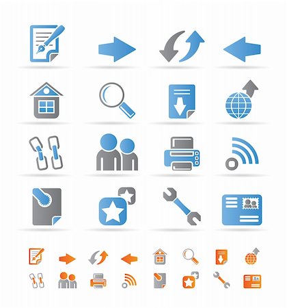 simsearch:400-04289956,k - Website navigation and computer icons - vector icon set Stock Photo - Budget Royalty-Free & Subscription, Code: 400-04297601