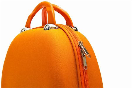 packing fabric - orange large handbag on a white background Stock Photo - Budget Royalty-Free & Subscription, Code: 400-04297723