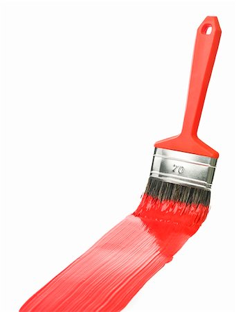 simsearch:400-04275852,k - Red Paintbrush isolated on a white background Stockbilder - Microstock & Abonnement, Bildnummer: 400-04297751