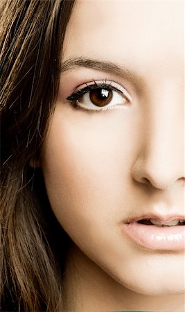 simsearch:400-04624558,k - Close-up of beautiful woman face with perfect makeup Foto de stock - Super Valor sin royalties y Suscripción, Código: 400-04298004