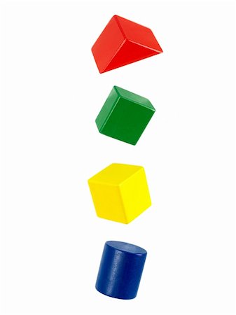 simsearch:400-04282061,k - Wooden toy blocks isolated against a white background Stock Photo - Budget Royalty-Free & Subscription, Code: 400-04298109