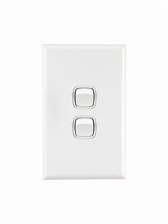 A white double light switch turned on Stock Photo - Budget Royalty-Free & Subscription, Code: 400-04298112
