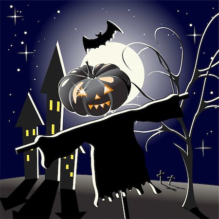 simsearch:400-04236303,k - illustration denoted holiday halloween, effigy with pumpkin Fotografie stock - Microstock e Abbonamento, Codice: 400-04298202