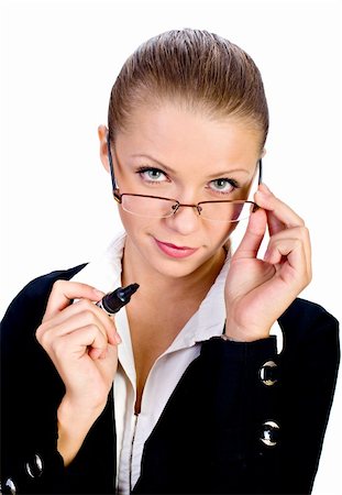 Portrait of the beatiful businesswomen with glasses Fotografie stock - Microstock e Abbonamento, Codice: 400-04298249