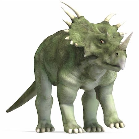 Dinosaur Styracosaurus. 3D rendering with clipping path and shadow over white Stock Photo - Budget Royalty-Free & Subscription, Code: 400-04298319