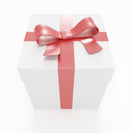 White gift box isolated on white Photographie de stock - Aubaine LD & Abonnement, Code: 400-04298528