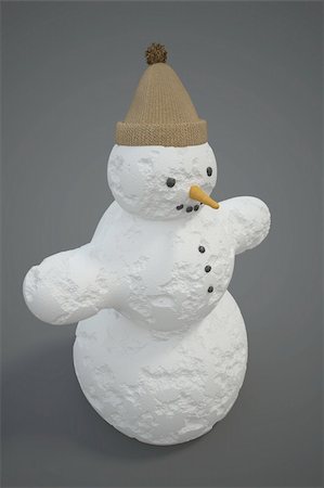 simsearch:400-05681859,k - 3d snowman on a grey background Stock Photo - Budget Royalty-Free & Subscription, Code: 400-04298537