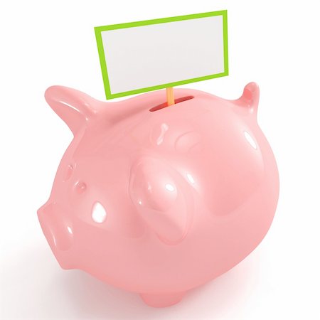 space money sign - Cute piggy bank with blank sign Stock Photo - Budget Royalty-Free & Subscription, Code: 400-04298579