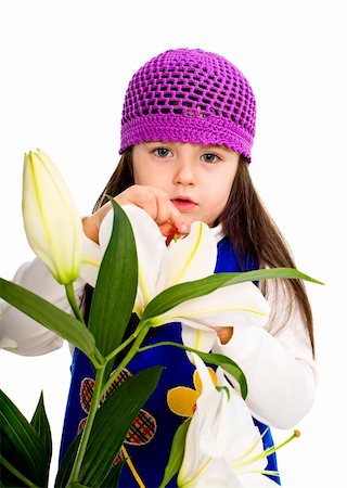 simsearch:400-06517383,k - Young beauty girl with lily... Fotografie stock - Microstock e Abbonamento, Codice: 400-04298612