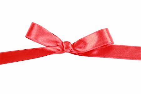 Red satin ribbon gift bow isolated on white background Stock Photo - Budget Royalty-Free & Subscription, Code: 400-04298690