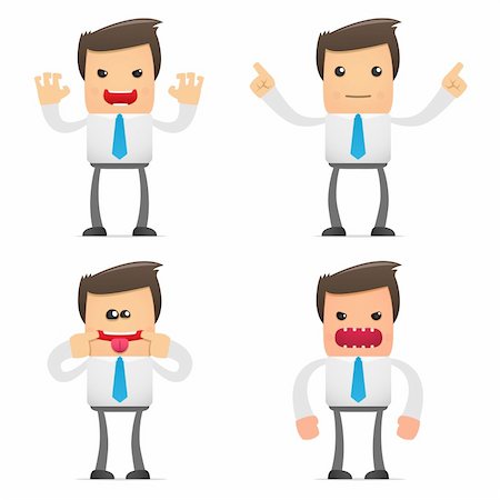 funny office mad - set of funny cartoon office worker in various poses for use in presentations, etc. Stock Photo - Budget Royalty-Free & Subscription, Code: 400-04299322