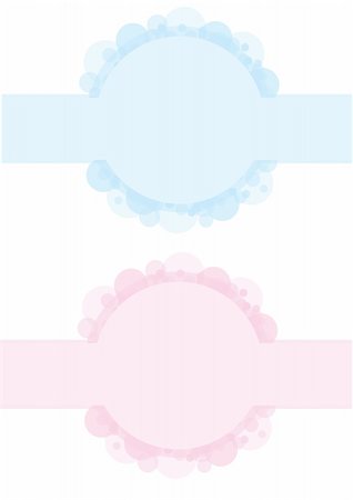 Tho ribbons (pink and blue) with transparent bubbles. Stock Photo - Budget Royalty-Free & Subscription, Code: 400-04299351