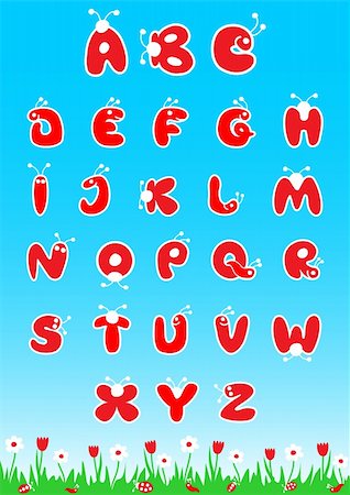 simsearch:400-04255559,k - Bugs style latin alphabet (abc) for children. Vector illustration. Stock Photo - Budget Royalty-Free & Subscription, Code: 400-04299435