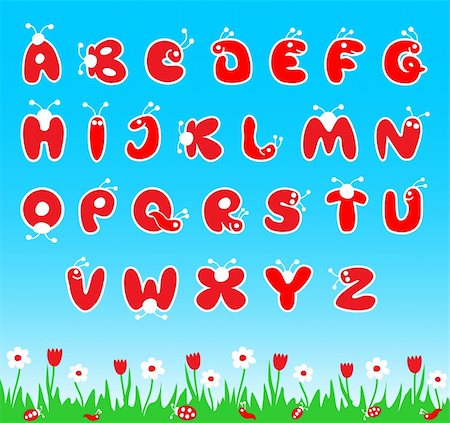 simsearch:400-04066144,k - Bugs style latin alphabet (abc) for children. Vector illustration. Stock Photo - Budget Royalty-Free & Subscription, Code: 400-04299437