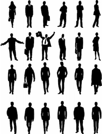 paunovic (artist) - business people collection silhouettes - vector Stock Photo - Budget Royalty-Free & Subscription, Code: 400-04299448