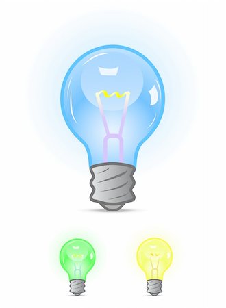 simsearch:640-01354128,k - colorful  blue green yellow bulbs isolated on white background Photographie de stock - Aubaine LD & Abonnement, Code: 400-04299462