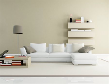 simsearch:400-05946922,k - brown and beige modern living room - rendering Stock Photo - Budget Royalty-Free & Subscription, Code: 400-04299489