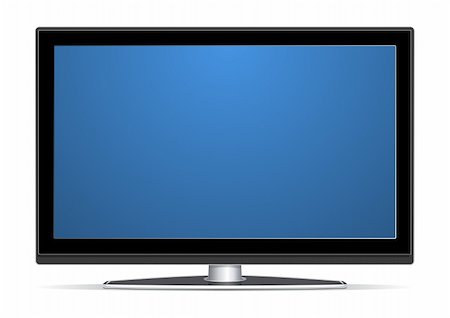 Vector (eps) illustration of plasma LCD TV on white background. Stock Photo - Budget Royalty-Free & Subscription, Code: 400-04299511