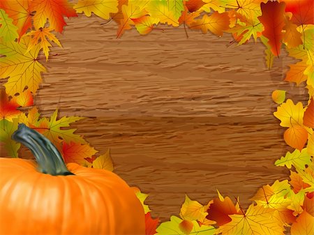 simsearch:400-06391236,k - Autumn background with colored leaves on wooden board. EPS 8 vector file included Fotografie stock - Microstock e Abbonamento, Codice: 400-04299550