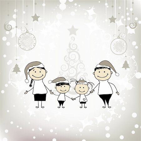 simsearch:400-05296665,k - Happy family smiling together, christmas holiday Fotografie stock - Microstock e Abbonamento, Codice: 400-04299634