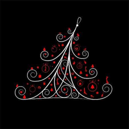 Christmas tree beautiful for your design Stock Photo - Budget Royalty-Free & Subscription, Code: 400-04299641