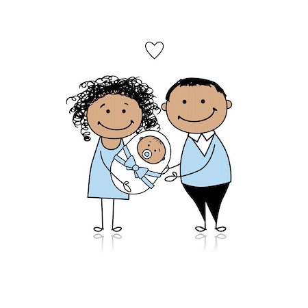 simsearch:400-04299682,k - Happy parents with newborn baby Stockbilder - Microstock & Abonnement, Bildnummer: 400-04299680