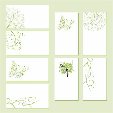 simsearch:400-04350645,k - Set of business cards, floral ornament for your design Foto de stock - Royalty-Free Super Valor e Assinatura, Número: 400-04299736