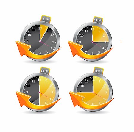 simsearch:400-08648450,k - timer clocks. vector illustration isolated on white background Foto de stock - Super Valor sin royalties y Suscripción, Código: 400-04299827