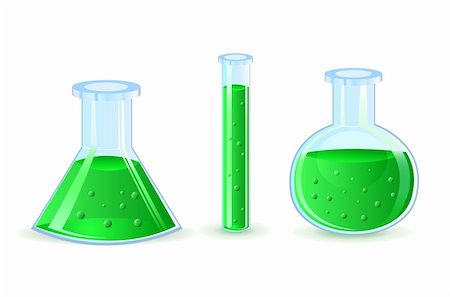 simsearch:400-07774098,k - glass flasks with green substance isolated on white background Stock Photo - Budget Royalty-Free & Subscription, Code: 400-04299850