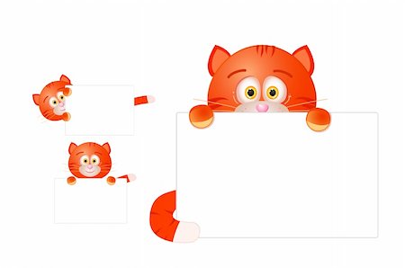 eye background for banner - red cat with blank sign isolated on white background Stock Photo - Budget Royalty-Free & Subscription, Code: 400-04299904