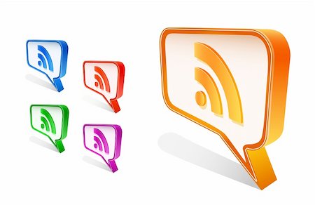 simsearch:400-04106245,k - rss chat icon set isolated on white background. Vector illustration. Stock Photo - Budget Royalty-Free & Subscription, Code: 400-04299932