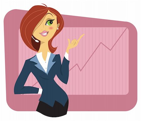 simsearch:400-08035080,k - Sexy young woman in a business suit showing a graph of successful finance or company growth Foto de stock - Super Valor sin royalties y Suscripción, Código: 400-04299946