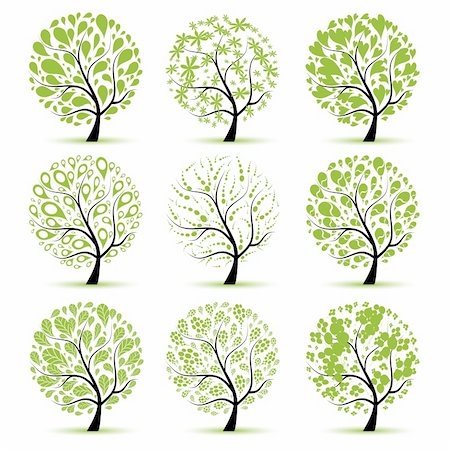 simsearch:400-04256433,k - Art tree collection for your design Photographie de stock - Aubaine LD & Abonnement, Code: 400-04299941