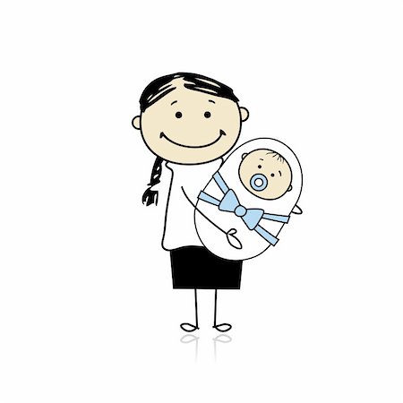 simsearch:400-04299682,k - Happy mother smiling with newborn baby Stockbilder - Microstock & Abonnement, Bildnummer: 400-04299959