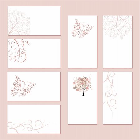 Set of business cards, floral ornament for your design Foto de stock - Super Valor sin royalties y Suscripción, Código: 400-04299978