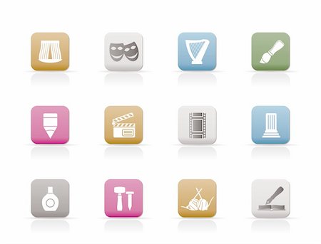 Different kind of art icons - vector icon set Stock Photo - Budget Royalty-Free & Subscription, Code: 400-04290073
