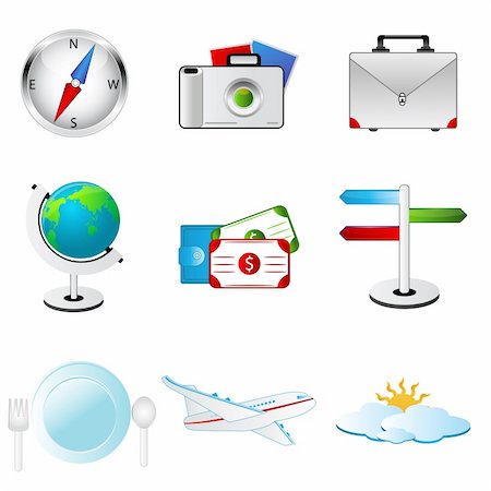 simsearch:400-04773117,k - illustration of various objects and icons on white background Photographie de stock - Aubaine LD & Abonnement, Code: 400-04290156