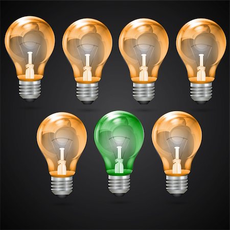 simsearch:400-04901392,k - illustration of electric bulbs on black background Stock Photo - Budget Royalty-Free & Subscription, Code: 400-04290173