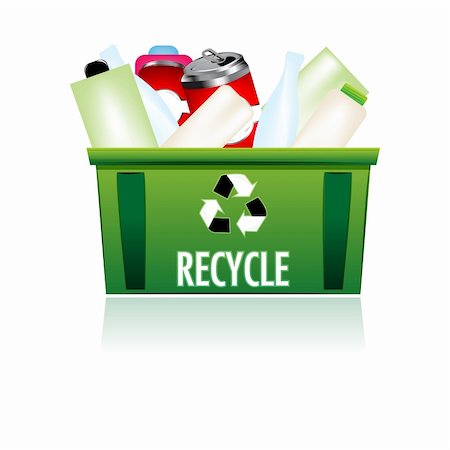 simsearch:400-09171552,k - illustration of recycle bin on white background Stock Photo - Budget Royalty-Free & Subscription, Code: 400-04290204