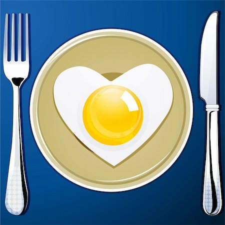 dinner plate graphic - illustration of heart shaped egg on abstract background Foto de stock - Super Valor sin royalties y Suscripción, Código: 400-04290217